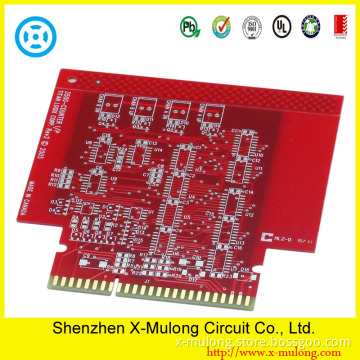 2L HASL+Gold Finger with Red Solder Mask PCB